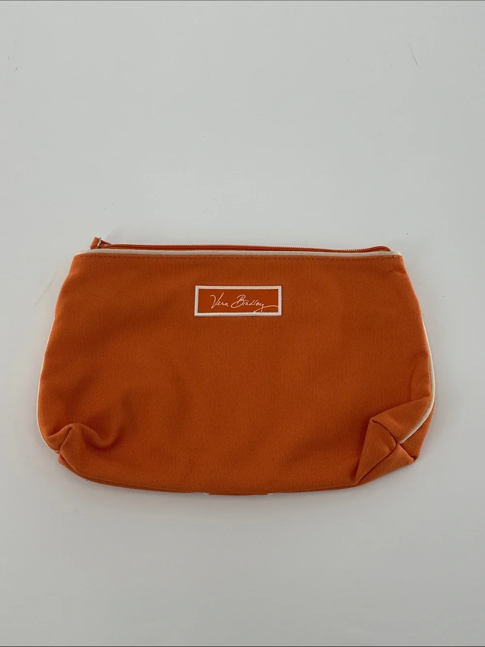 Vera Bradley Bright Orange Zip Cosmetic Pouch